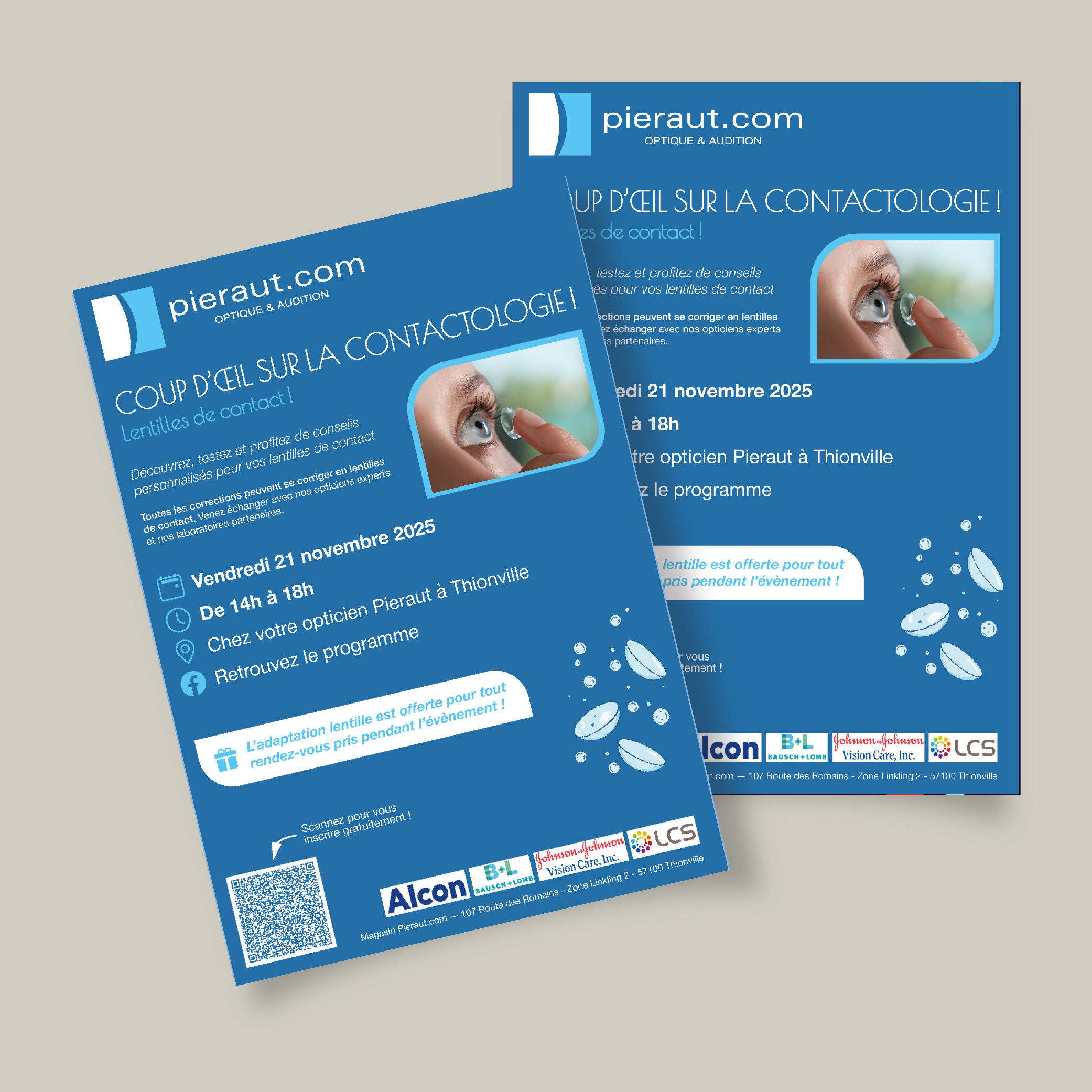 Flyers pour un salon de la contactologie pour Pieraut Optique (57)
