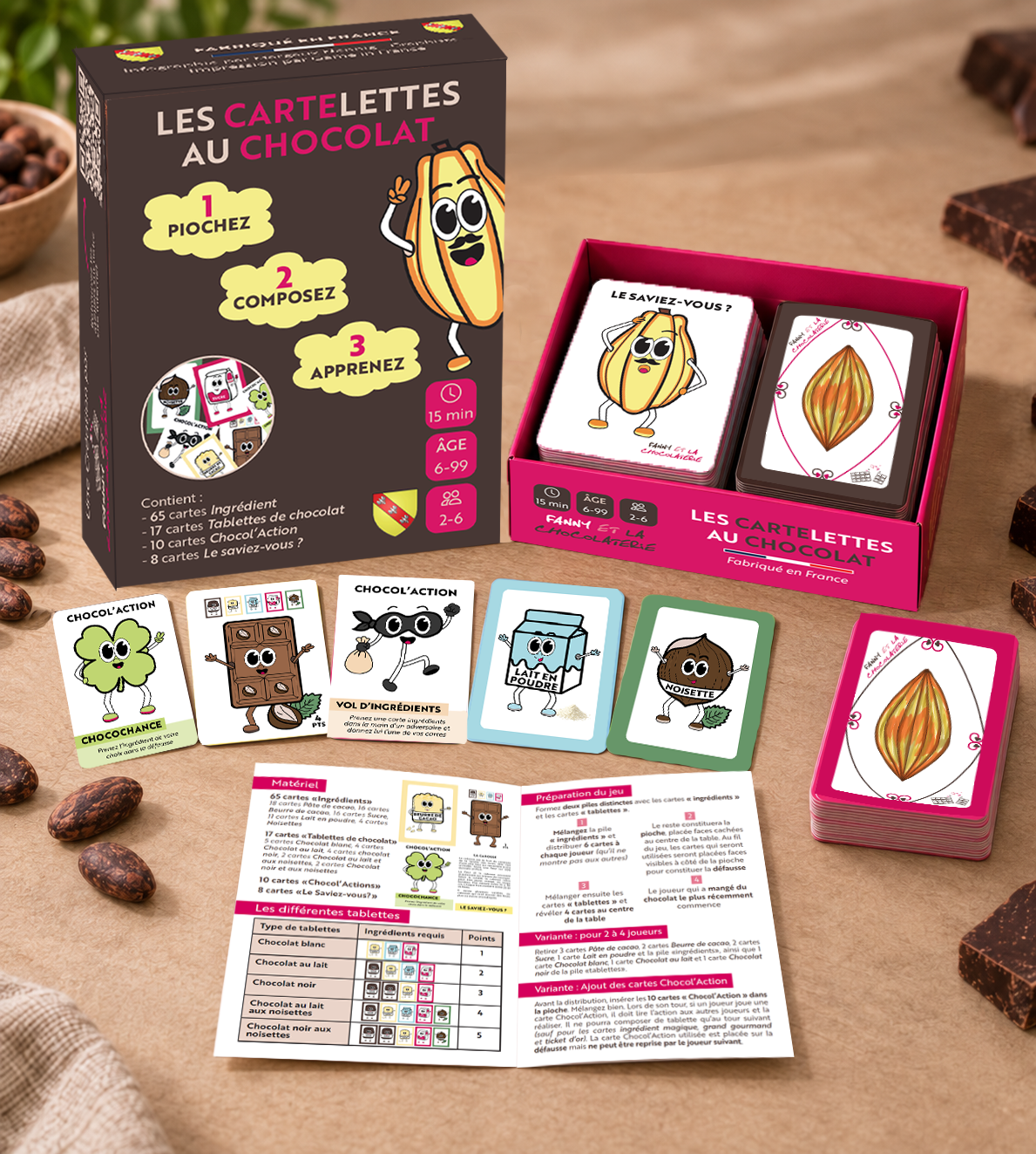 Réalisation d'un jeu de cartes sur le thème du chocolat